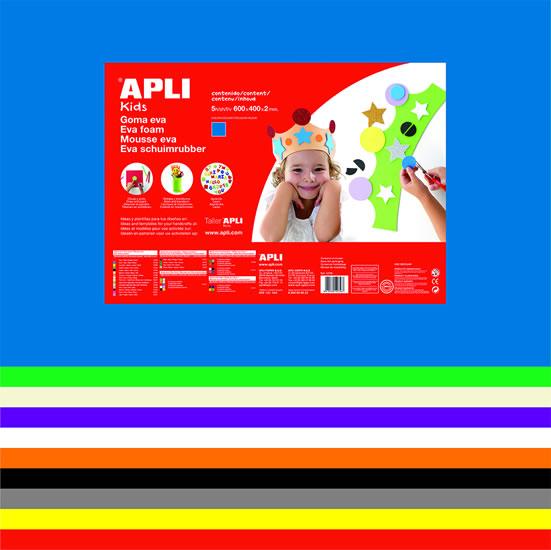 Apli Goma Eva Multicolor 600x400 - 10 Hojas de Tamaño Grande y Flexible - Ideal para Manualidades y Proyectos Escolares