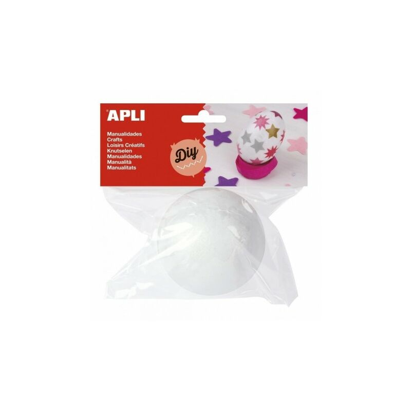 Apli Bola de Poliestireno Ø 80 mm - Facil de Cortar, Pintar o Forrar - Ideal para Manualidades - Color Blanco
