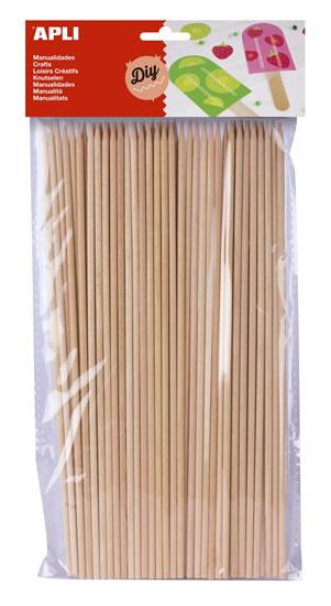 Apli Pack de 50 Palos de Madera Natural 200 x 3 mm - Color Madera