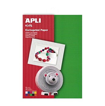 Apli Pack de 10 Cartones Corrugado A4 - 180gr - Tintado Doble Cara - Ideal para Manualidades y Decoraciones - Colores Surtidos