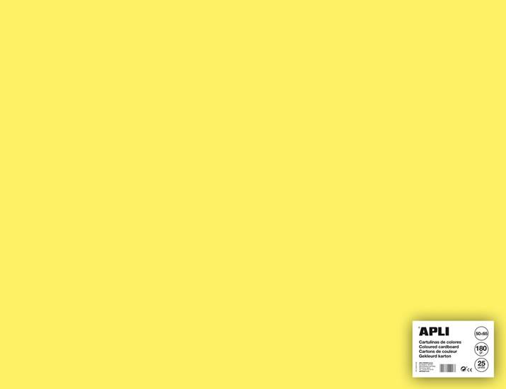 Apli Cartulina Amarillo Claro 50 x 65cm 170g 25 Hojas