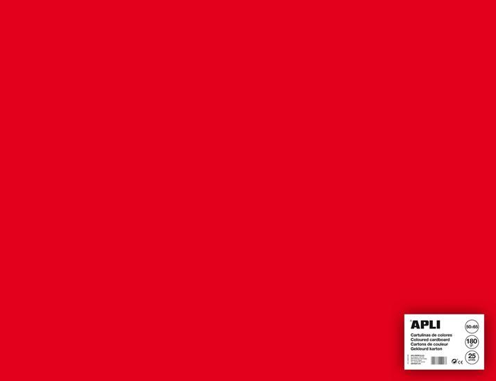 Apli Cartulina Roja 50 x 65cm 170g 25 Hojas