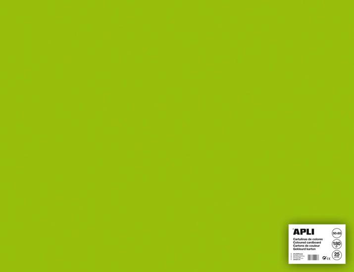 Apli Cartulina Verde Fluorescente 50 x 65cm 170g 25 Hojas