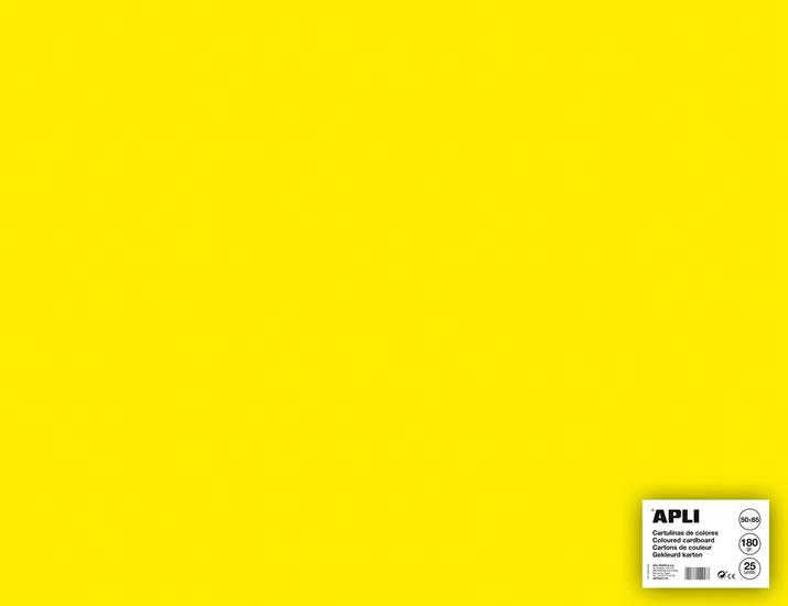 Apli Cartulina Amarillo Fluorescente 50 x 65cm 170g 25 Hojas