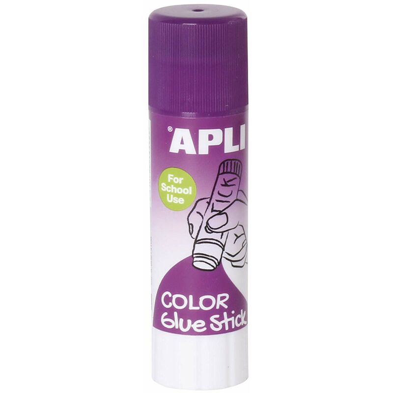 Apli Barra Pegamento Adhesivo 21g - Facil Aplicacion - No Toxico - Color Lila pero una Vez Seco se Vuelve Invisible