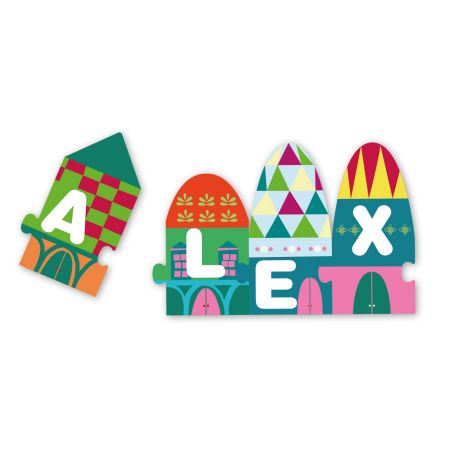 Apli Puzle de Letras Casitas - 40 Piezas de Diferentes Tamaños - Facil Manejo y Piezas Resistentes - Carton de 2mm con Acabado Brillante - Desarrolla Habilidades y Capacidades - Colorido