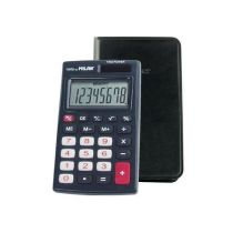 Milan Calculadora de Bolsillo 8 Digitos - 3 Teclas de Memoria y Raiz Cuadrada - Apagado Automatico - Incluye Funda - Color Negro