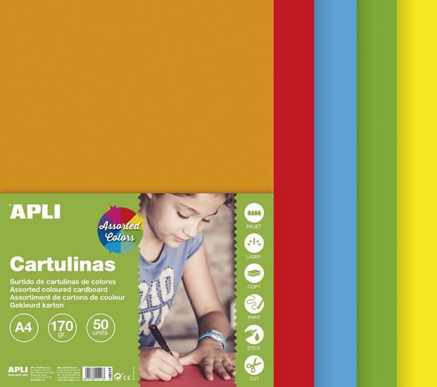 Apli Cartulinas Surtido Intenso A4 170g 50 Hojas