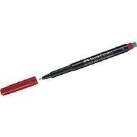 Faber-Castell Multimark Rotulador Permanente - Ancho de Trazo 0.6mm - Goma de Borrar Integrada - Resistente a la Luz y al Agua - Color Rojo