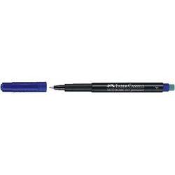 Faber-Castell Multimark Rotulador Permanente - Ancho de Trazo 0.6mm - Goma de Borrar Integrada - Resistente a la Luz y al Agua - Color Azul
