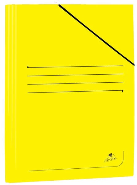 Mariola Carpeta de Carton Plastificado Folio 500gr/m2 - Medidas 34x25cm - Cierre con Goma Elastica - Color Amarillo