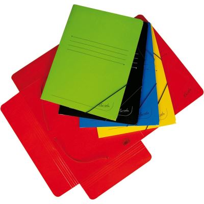 Mariola Carpeta de Carton Plastificado Folio 500gr/m2 - Medidas 34x25cm - Cierre con Goma Elastica - Colores Surtidos
