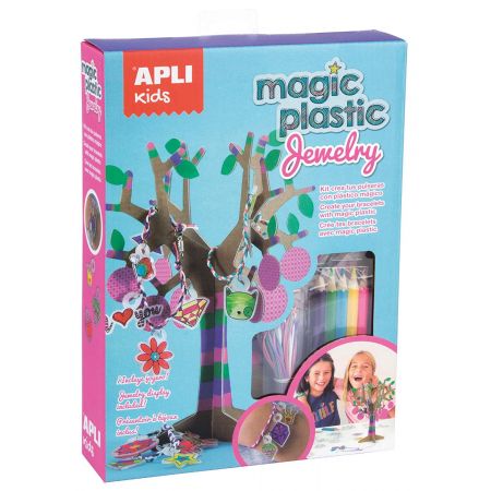 Apli Kit para Crear Pulseras y Abalorios con Magic Plastic - Rapido y Sencillo - Alta Calidad - Desarrolla Creatividad y Psicomotricidad