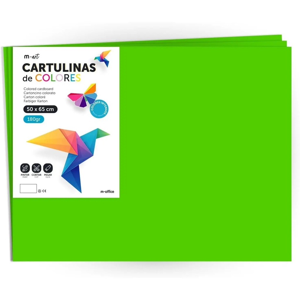 Fabrisa Pack de 100 Cartulinas 180 g/m² - Tamaño A4 - Color Negro