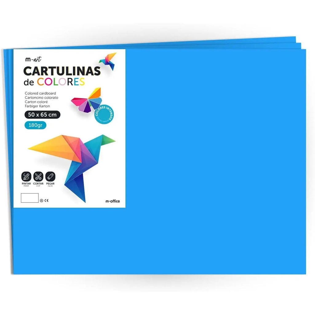 Fabrisa Pack de 50 Cartulinas 180 g/m² - Tamaño A3 - Colores Pastel Surtidos