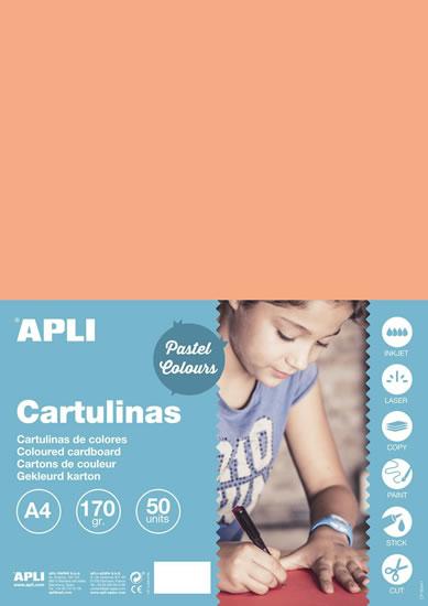 Apli Cartulina Salmon A4 170g 50 Hojas
