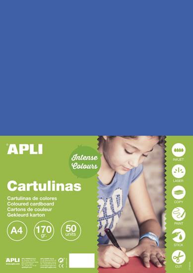 Apli Cartulina Azul Medio A4 170g 50 Hojas
