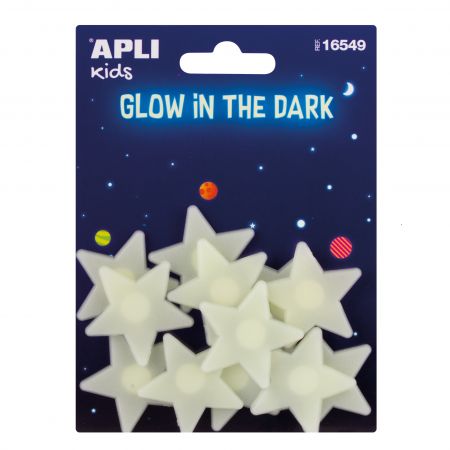 Apli Estrellas Luminiscentes 3D - Brillan en la Oscuridad - Adhesivo Permanente - Decoracion Versatil