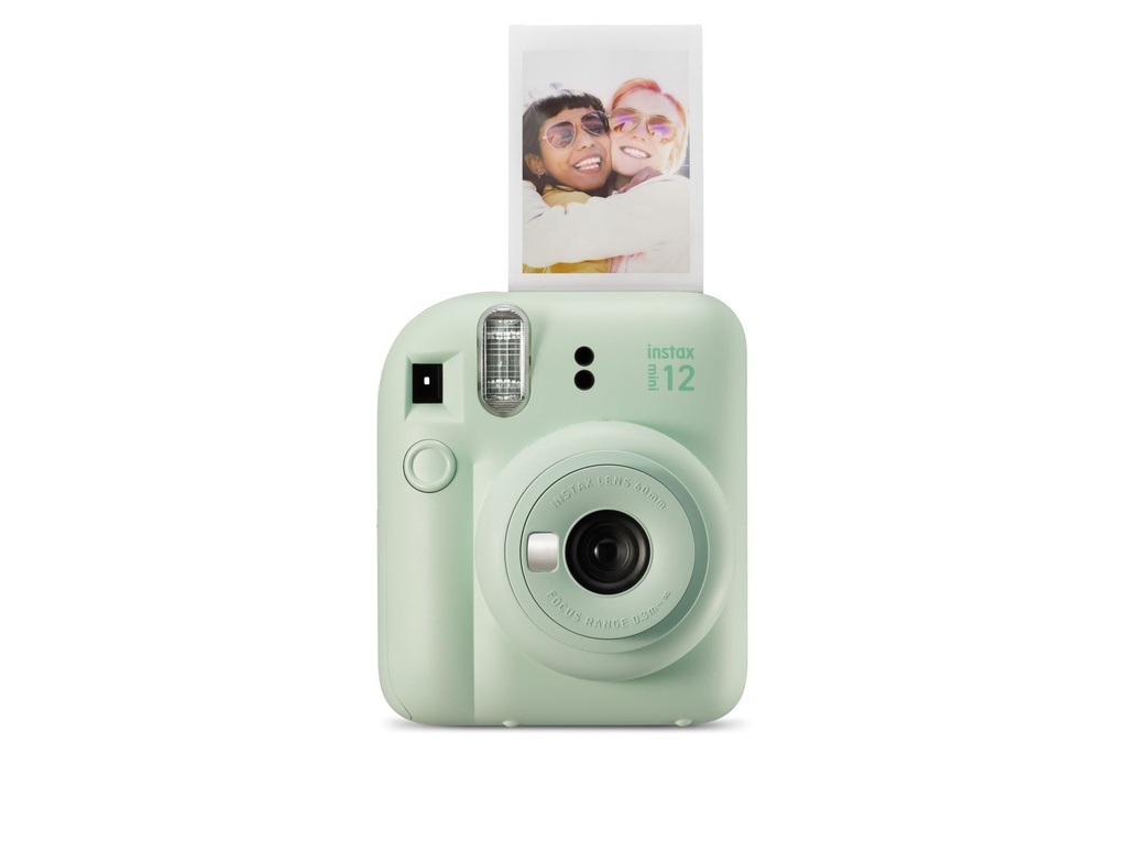 Fujifilm Instax Mini 12 Mint Green Camara Instantanea - Tamaño de Imagen 62x46mm - Flash Auto - Exposicion Automatica - Mini Espejo para Selfies - Modo Primer Plano