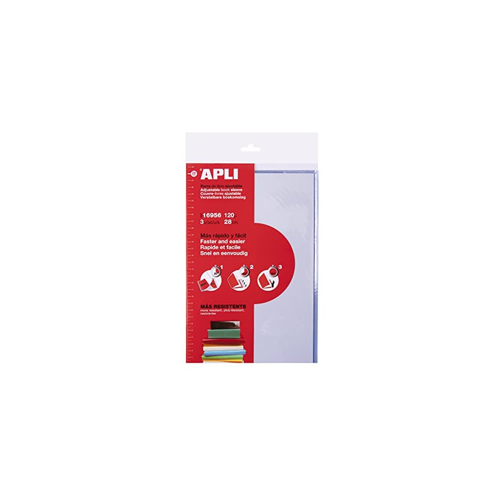 Apli Pack de 3 Fundas Transparentes de PVC - Solapa Autoajustable - Facil Aplicacion - Eco-Friendly