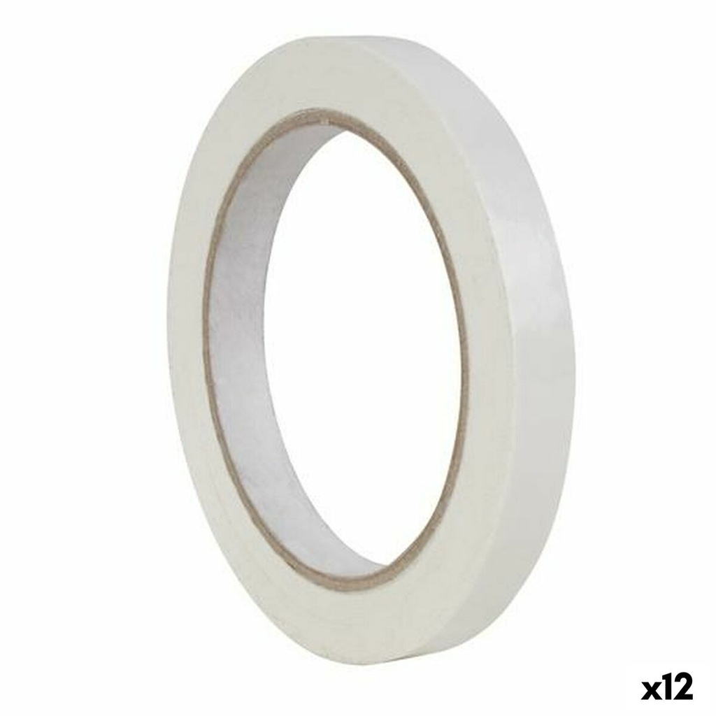 Apli Cinta Adhesiva Blanca 12mm x 66m - Resistente al Desgarro - Facil de Cortar - Adhesivo de Alta Calidad Blanco