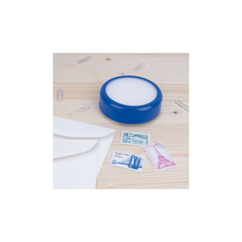 Apli Esponja Mojasellos - Ideal para Pegar Sellos - Pasar Paginas - Contar Billetes - Abrir Bolsas - Uso en Bancos, Oficinas, Supermercados y Estancos - Color Azul