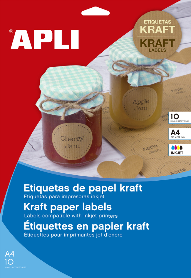 Apli Etiquetas Kraft Permanentes 210.0 x 297.0mm 10 Hojas