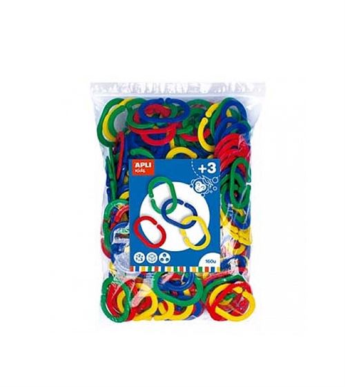 Apli Anillas Engarzables de Plastico - Fomenta Psicomotricidad Fina - Mejora Coordinacion Mano-Ojo - Ideal para Escuelas y Grupos - Colores Surtidos