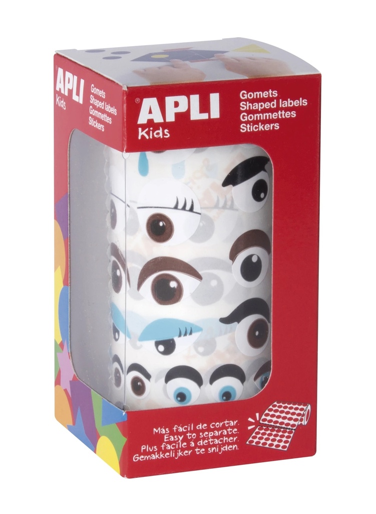 Apli Gomets Oro Formas Surtidas - 720 Gomets por Rollo - Adhesivo Base Agua - Cumple Normas EN-71 y FSC