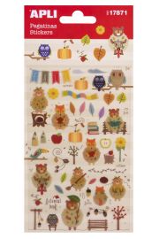 Apli Bolsa de Pegatinas de Otoño - Acabado Epoxy - Adhesivo Permanente - Ideal para Scrapbooking y Decoracion - Fomenta Creatividad y Psicomotricidad Infantil