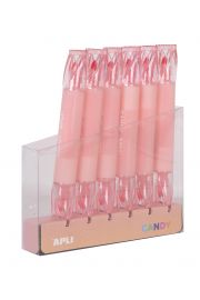 Apli Caramelo Pack de 6 Marcadores Doble Punta 5mm Plana y 2mm Redonda - Ideal para Agendas, Libretas y Calendarios - Color Rosa