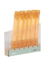 Apli Caramelo Pack de 6 Marcadores Doble Punta 5mm Plana y 2mm Redonda - Ideal para Agendas, Libretas y Calendarios - Color Naranja