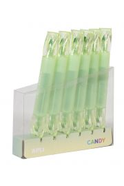 Apli Caramelo Pack de 6 Marcadores Doble Punta 5mm Plana y 2mm Redonda - Ideal para Agendas, Libretas y Calendarios - Color Verde