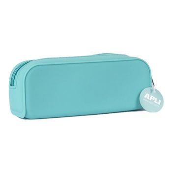 Apli Estuche de Silicona Nordik Collection - Tacto Suave - Cremallera - Flexible y Moldeable - Resistente al Agua - Facil de Limpiar - Color Azul Turquesa