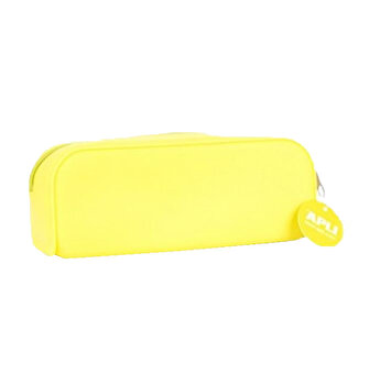 Apli Estuche de Silicona Fluor Collection - Tacto Suave - Cremallera - Flexible y Moldeable - Resistente al Agua - Facil de Limpiar - Color Amarillo Fluorescente