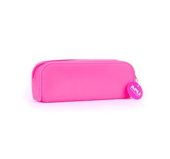 Apli Estuche de Silicona Fluor Collection - Tacto Suave - Cremallera - Flexible y Moldeable - Resistente al Agua - Facil de Limpiar - Color Rosa Fluorescente