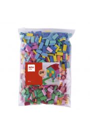 Apli Kids Bolsa de 700 Ladrillos de Goma EVA - Tamaño 20x10x5mm - Colores Surtidos
