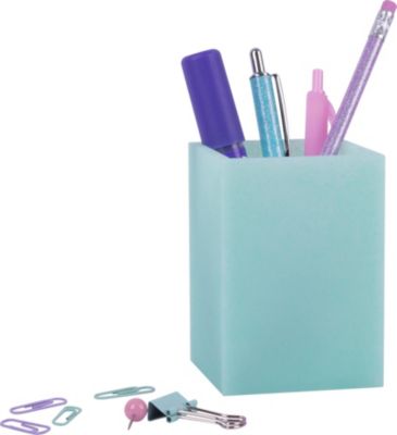 Apli Cubilete de Silicona Portalapices Glitter Collection - Tacto Suave - Resistente y Flexible - Facil de Limpiar - Versatil para Lapices y Cosmeticos - Color Turquesa Purpurina