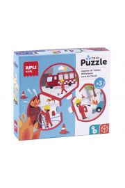 Apli Puzle Trio de Asociacion Profesiones - 24 Piezas Redondeadas de Ø 9 cm - 8 Puzles Distintos de 3 Piezas - Potencia Vision Espacial y Psicomotricidad Fina - Estimula Concentracion - Colorido