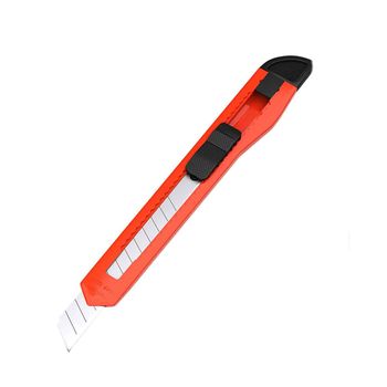 Erichkrause EasyCut Cuter con Fijador Push-Lock Standard 9mm - Sistema de Sujecion de Cuchilla con Seguro de Empuje - Cuchilla Segmentada de Acero - Color Aleatorio Naranja/Amarillo