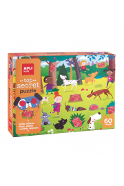Apli Puzle Secreto de Perros - Diseño Infantil y Colorido - Incluye Gafas Magicas y Poster - Piezas Resistentes y Seguras - Fomenta Habilidades Cognitivas y Motrices