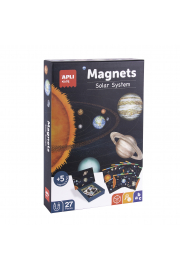 Apli Juego Magnetico El Sistema Solar - Introduccion al Sistema Solar, Fases Lunares, Estaciones y Constelaciones - Incluye 27 Imanes de Letras y 7 Fichas con Ejemplos