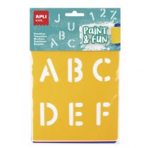 Apli Kids Bolsa de 6 Plantillas de Letras y Numeros - 26 Letras y 10 Numeros - Polipropileno Flexible - Lavables - Colores Surtidos