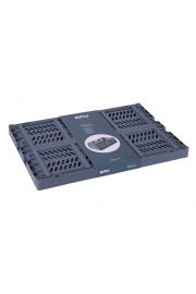 Apli Up North Caja de Plastico Plegable y Apilable - Tamaño 430x290x160mm - Ideal para Herramientas, Juguetes, Colada etc... - Color Azul Grisaceo