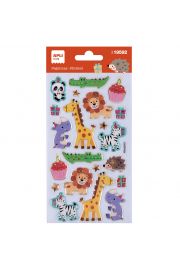 Apli Bolsa con 22 Pegatinas Fiesta de Animales - Adhesivo Permanente - Ideal para Scrapbooking - Estimula Creatividad y Psicomotricidad Fina