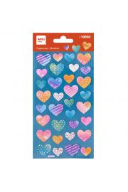 Apli Bolsa de Pegatinas Corazones Holograficos - Adhesivo Permanente - Decoracion de Albumes y Tarjetas - Estimula Creatividad y Psicomotricidad en Niños
