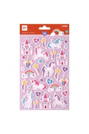 Apli Bolsa de Pegatinas de Unicornios - Adhesivo Permanente - Decoracion de Libros y Carpetas - Estimula Creatividad y Psicomotricidad Fina
