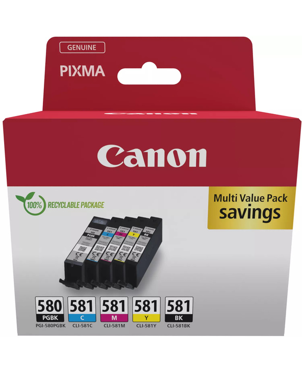 Canon PGI580/CLI581 Pack de 5 Cartuchos de Tinta Originales - 2078C007
