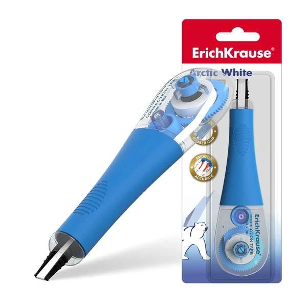 Erichkrause Arctic White Cinta Correctora 4.2mm x 8m - Ideal para Correccion Rapida y Segura - Secado Inmediato - Color Blanco
