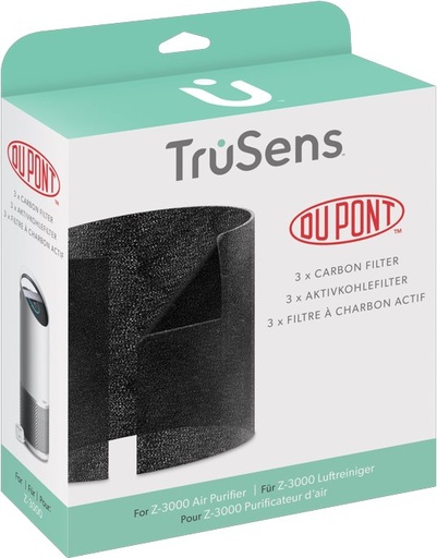 [2415109] Leitz Recambio Capa Carbono Purificadores Aire Grandes Trusens Z-3000/Z-3500 - Elimina Gases y Olores - 3 Unidades - Compatible - Color Negro